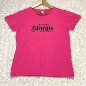 Legendary Sturgis South Dakota with Angel Wings Women's Graphic T-Shirt Size XL‎